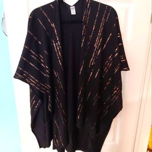 Chicos black and copper sequin shawl